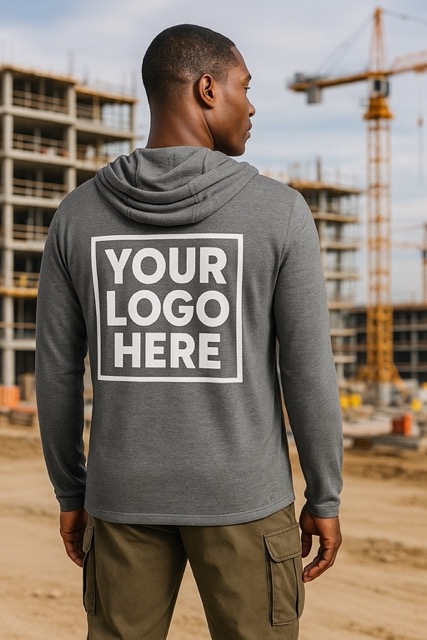 custom print lightweight hoodie - LocalBuz Shirts Venice FL Construction Medium