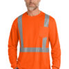 ANSI 107 Class 2 Mesh Long Sleeve Reflective Tee Orange