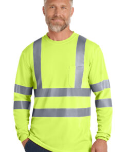 ANSI 107 Class 3 Long Sleeve Snag-Resistant Reflective T-Shirt-Yellow