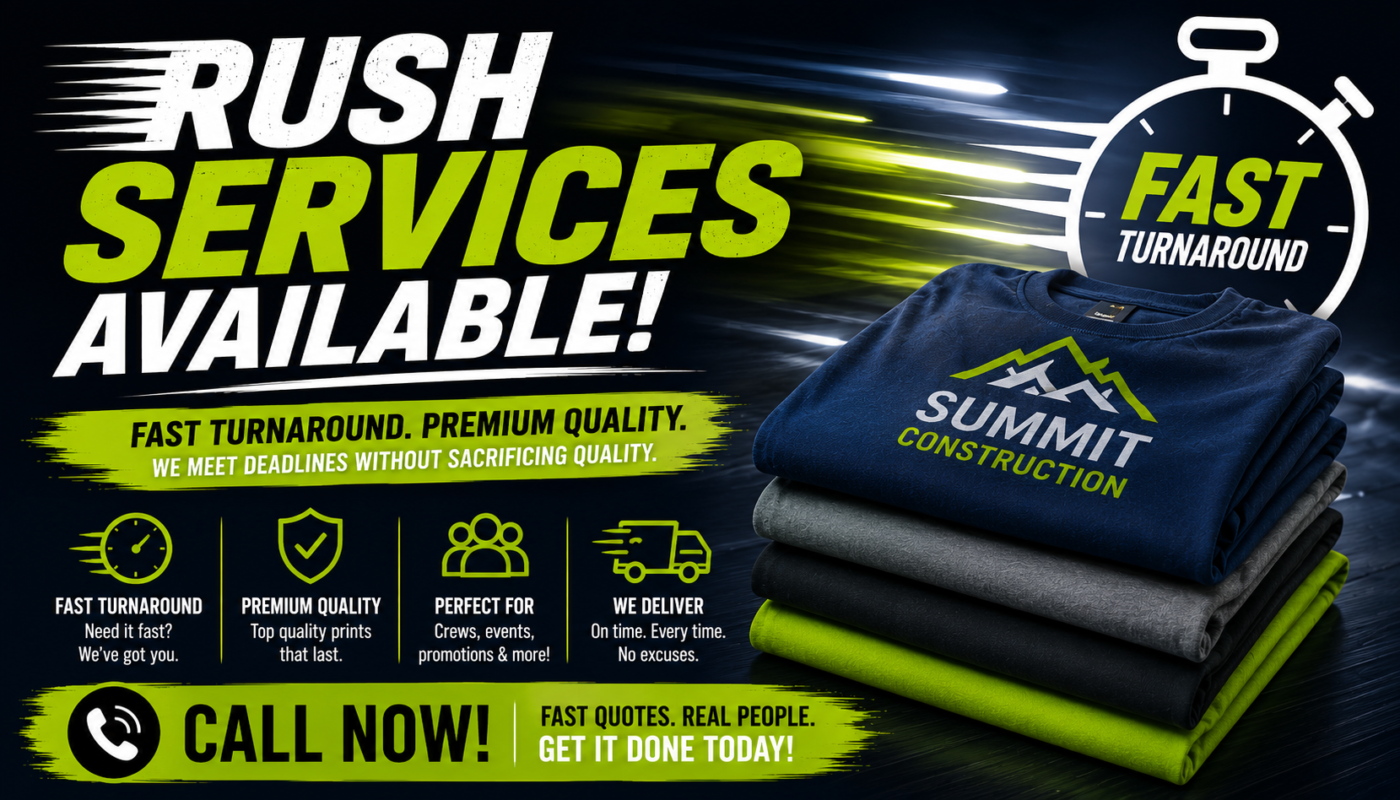 custom shirts rush services available